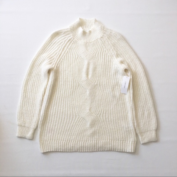 Calvin Klein White Sweater L size cable knit new - Picture 3 of 7